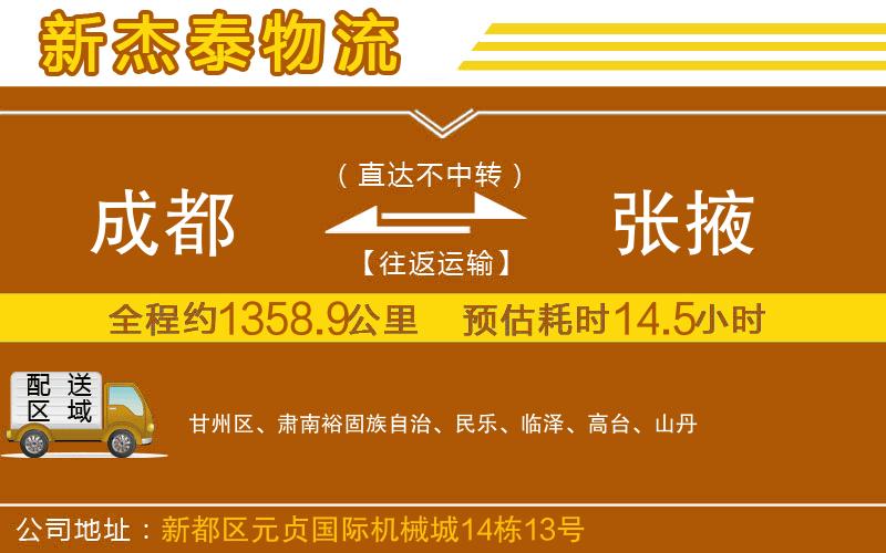 成都到張掖物流專線
